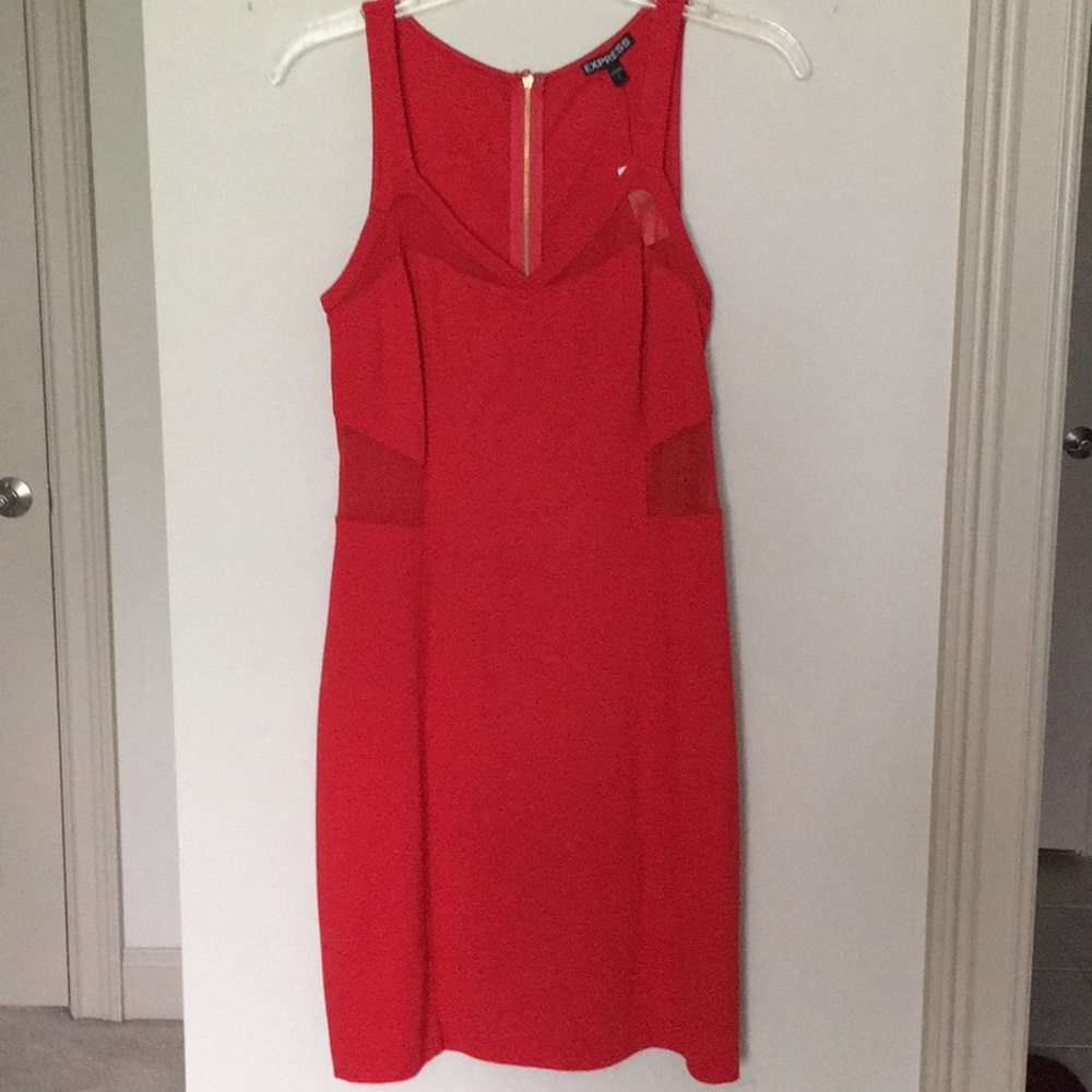 Express bodycon red dress
